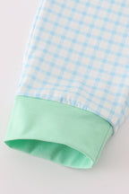 Green Noah's Ark applique ruffle pants set