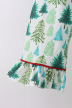 Green christmas tree print mom pajamas pants set