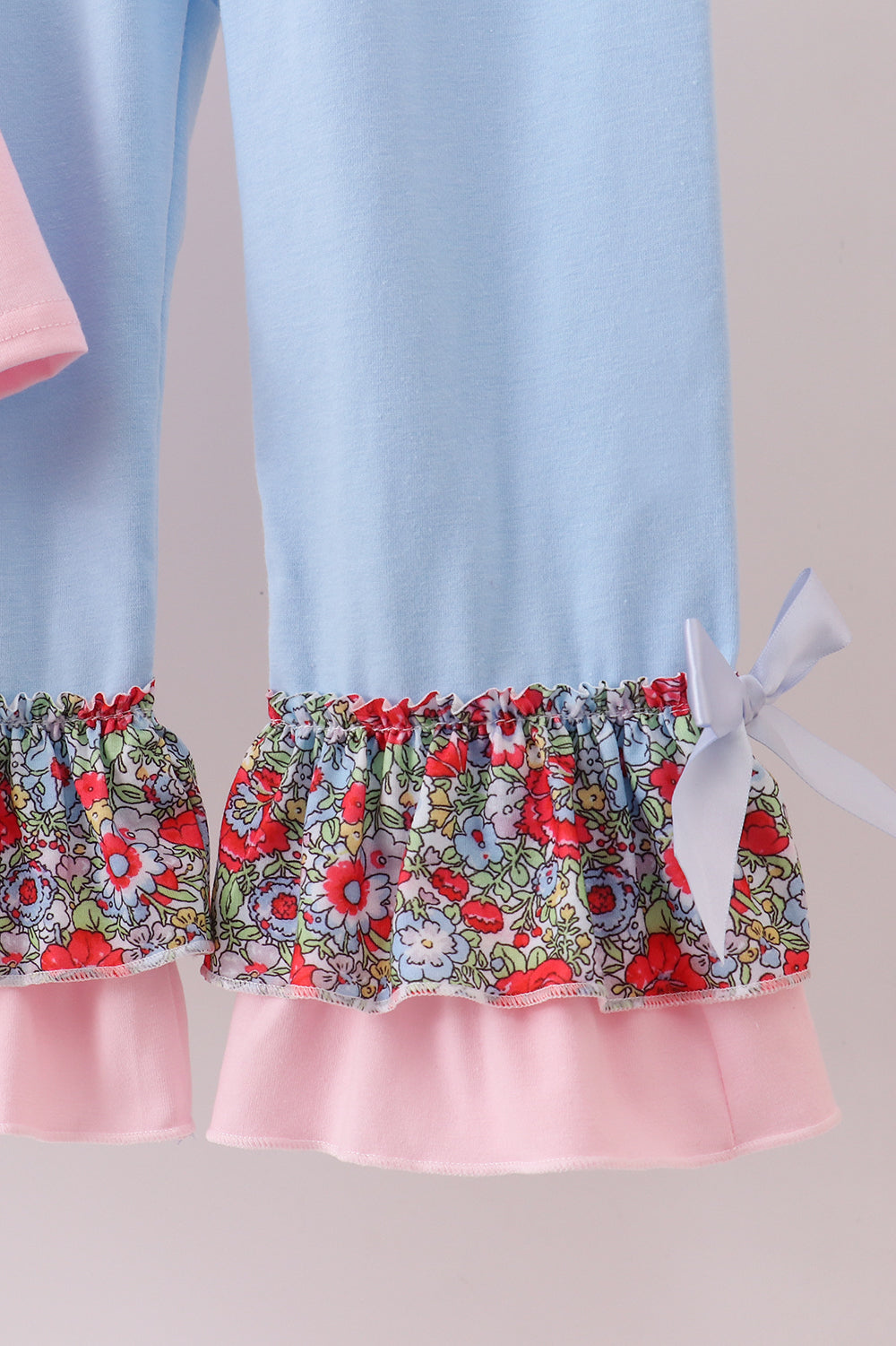 Pink Christmas Tree Applique Ruffle Set