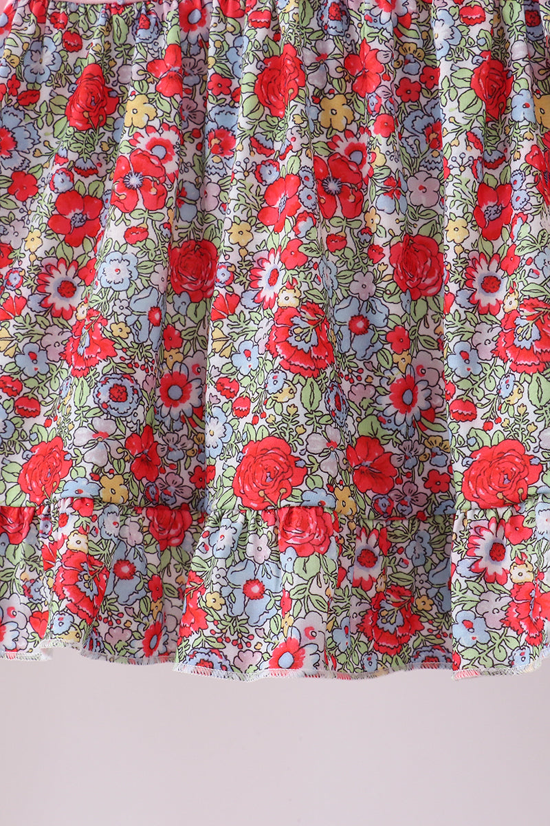 Pink Christmas Tree Applique Ruffle Set