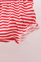 Red nutcracker print bloomer set