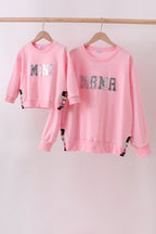 Pink MAMA glitter mom&me top