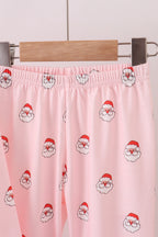 Christmas santa claus print ruffle pants set