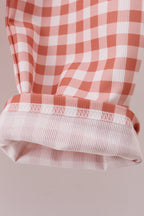 Gingham corduroy pants set