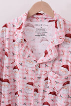Pink santa claus bamboo mom pajamas set