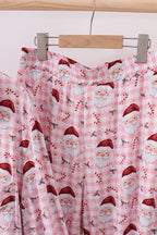 Pink santa claus bamboo mom pajamas set