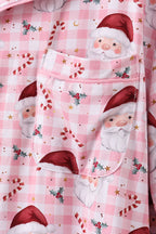 Pink santa claus bamboo mom pajamas set