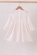 Pink Ruffle Santa Embroidery Dress