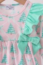 Ruffle Pink Christmas Tree Bubble