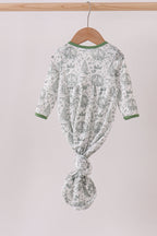 Green christmas tree print gown