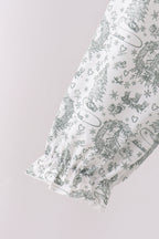 Green christmas tree print mom pajama