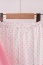 Pink christmas tree smocked ruffle pants set