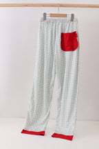 Sage gingham mom pajama pants