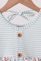 Mint floral stripe dress