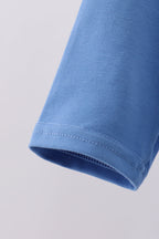 Blue train smocked top