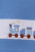 Blue train smocked top