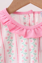 Floral tulip ruffle bloomer set