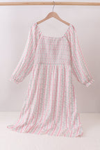 Floral tulip smocked mom dress