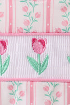 Floral tulip smocked ruffle romper