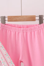 Floral tulip smocked ruffle pants set