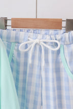 Green vehicle embroidery pants set