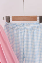 Pink animal smocked ruffle pants set