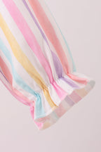 Multicolored heart smocked bow bubble