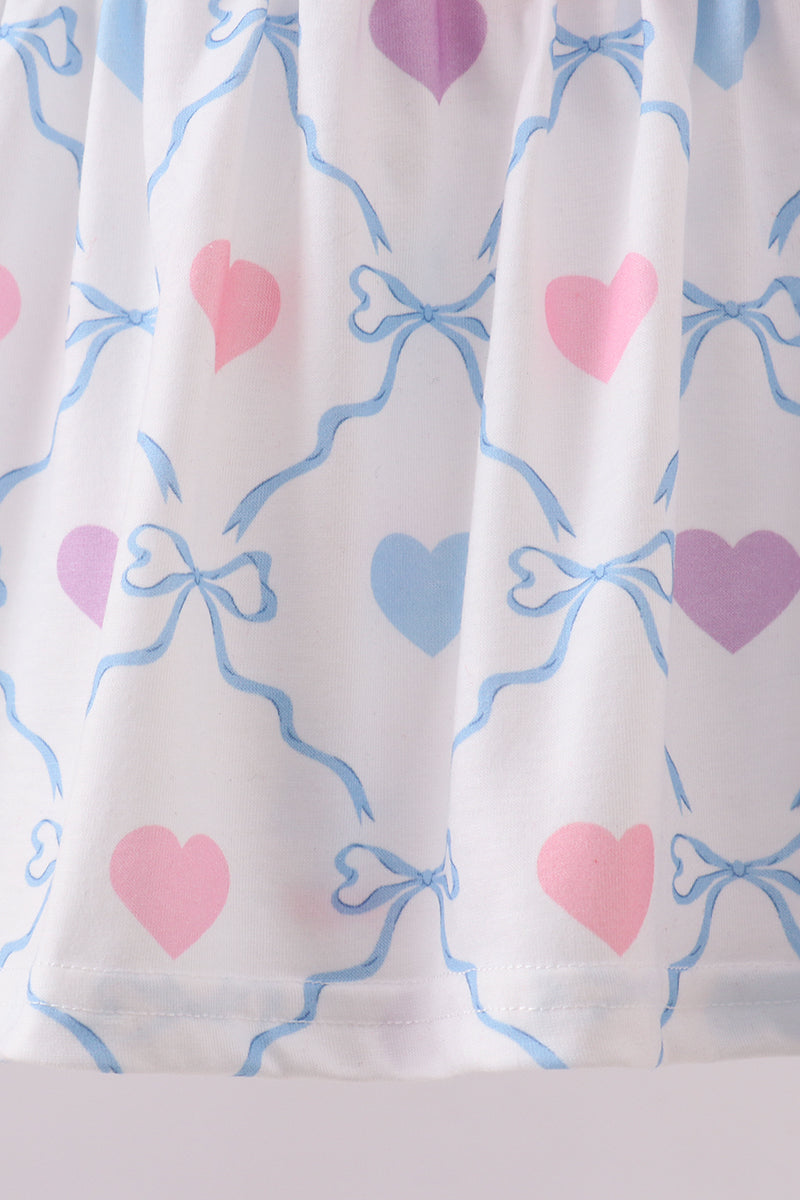 Multicolored heart smocked bloomer set