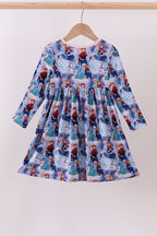 Blue frozen print bamboo dress