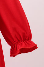 Red bow applique bubble