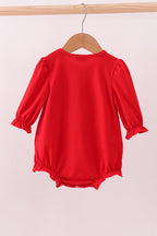 Red bow applique bubble