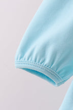 Blue heart applique bloomer set