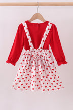 Red heart applique ruffle 2pc set