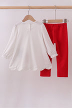 Bee mine applique ruffle pants set