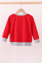 Red vehicle embroidery top