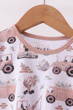 Khaki crane bamboo pajama pants set