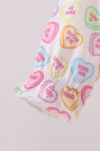 Purple heart print ruffle bubble