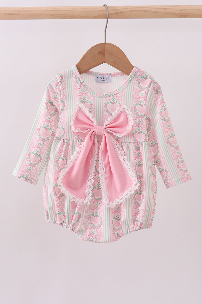 Pink bow floral bubble