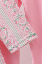 Pink bow floral pants set