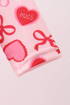 Red heart bow print bubble