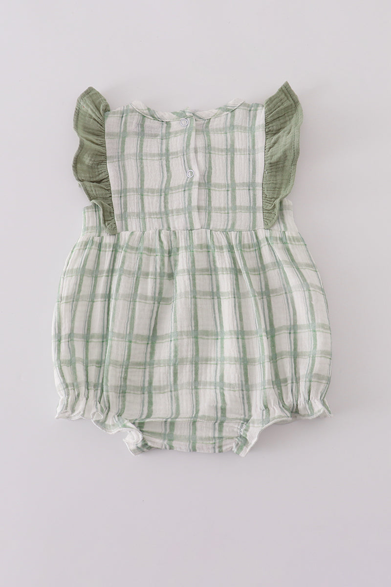 Plaid Sage Ruffle Bubble